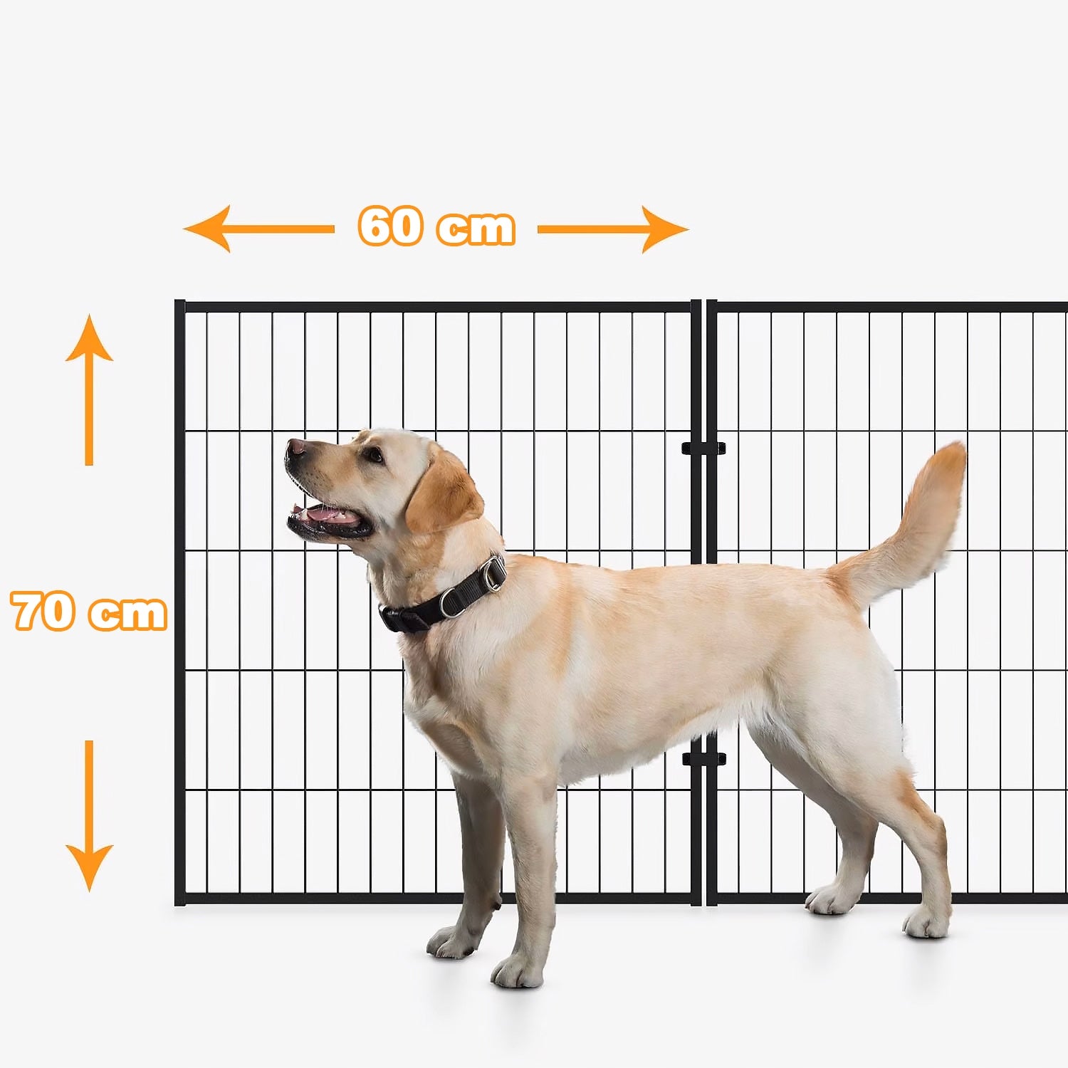 LOCKABLE PLAYPEN DOG CAGE MADE OF METAL, CATWALK FOR RABBIT CORRAL 6 PANELS Trade name Zamykana metalowa klatka/kojec/ogrodzenie dla psów i innych zwierząt - 6 paneli 70x80 cm