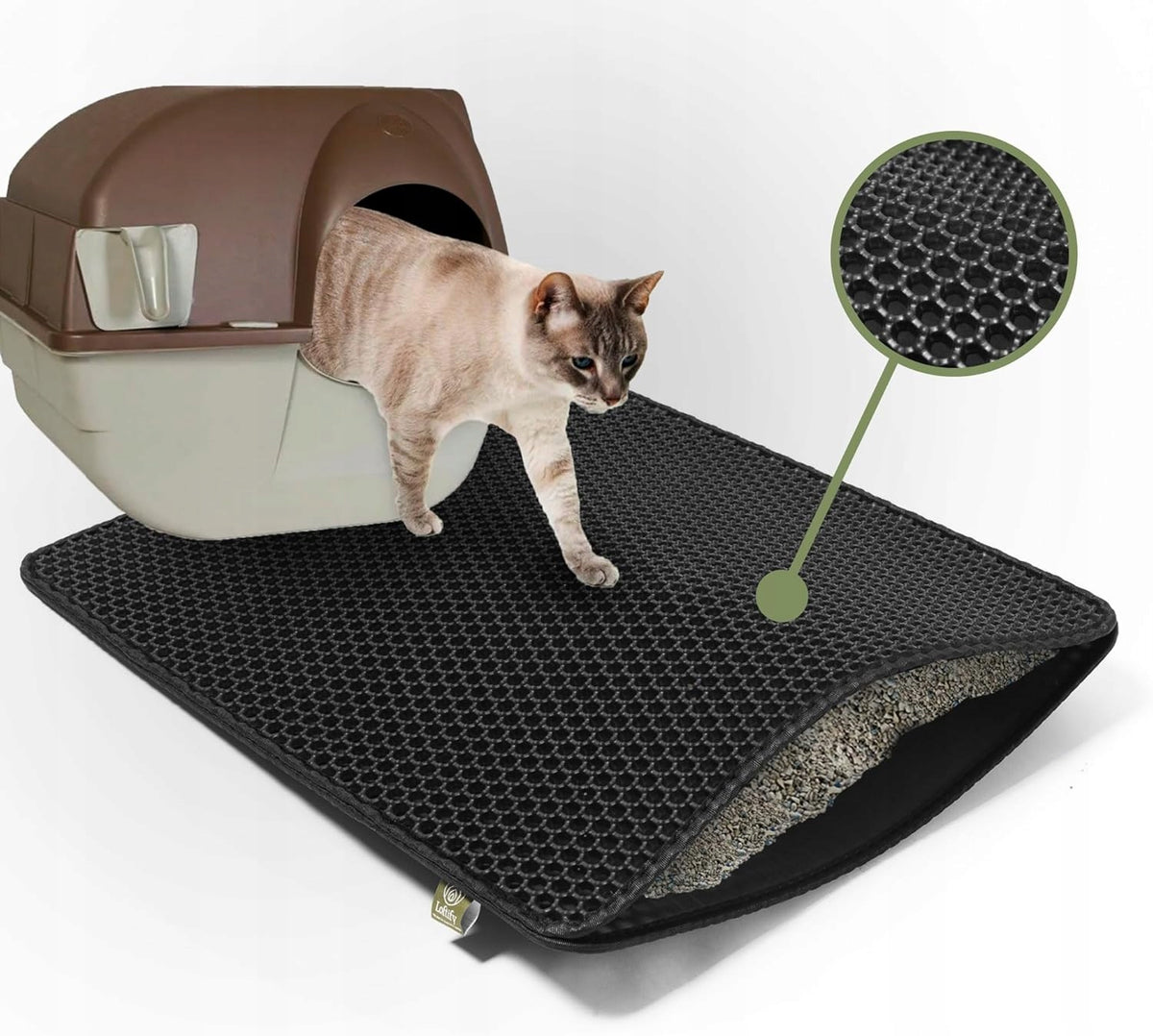 LOFTIFY CAT LITTER BOX MAT WATERPROOF NON-SLIP WITH EVA 60x45