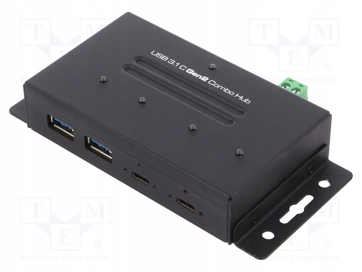 LOGILINK USB Hub; terminal block,USB A socket x2,USB C socket x3