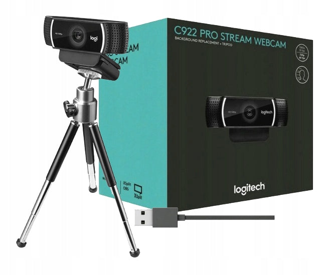 LOGITECH C922 WEBCAM WITH TRIPOD WEBCAM PRO USB HD 1080p