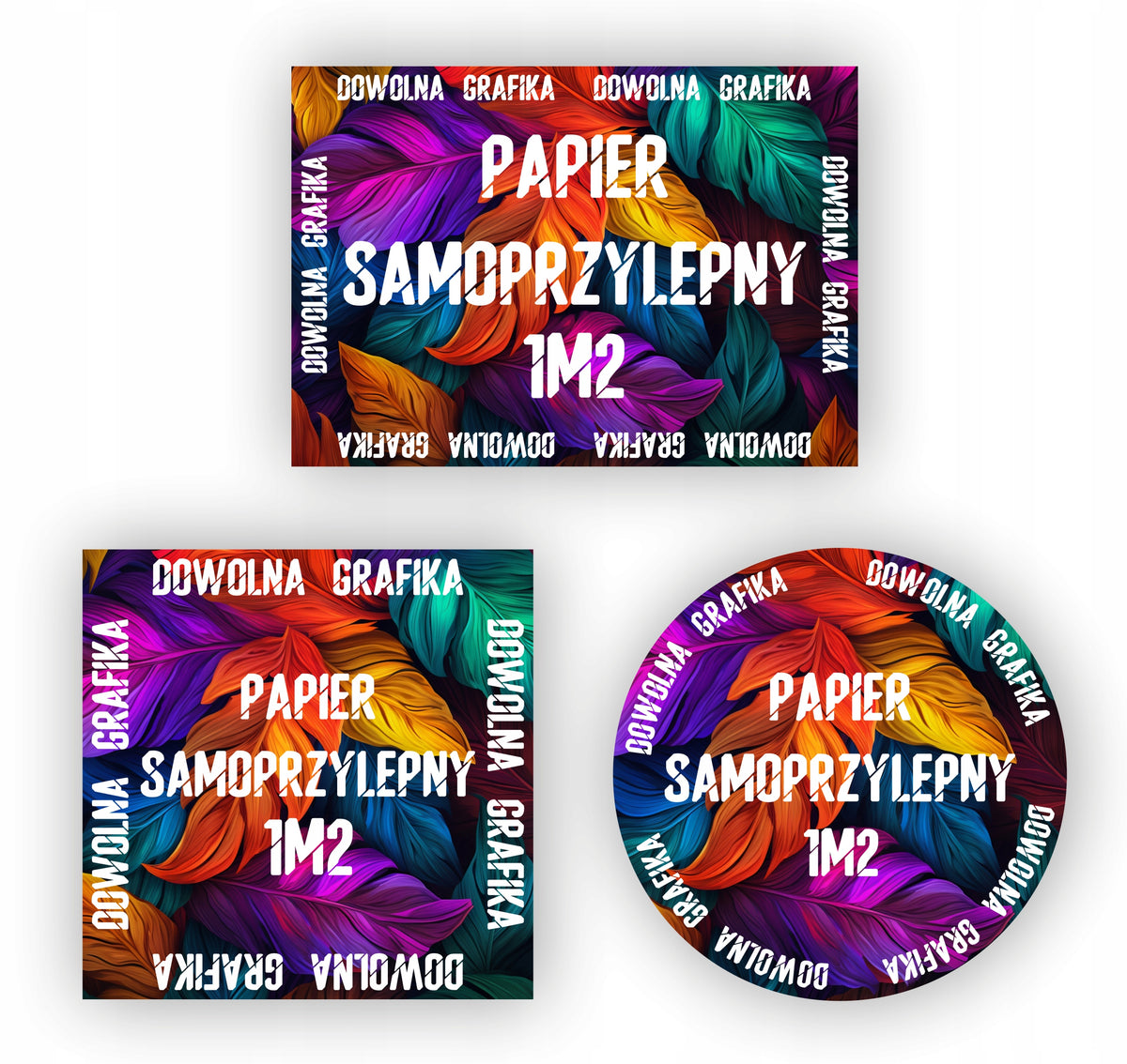 LOGO LABEL STICKERS ANY SHAPE SELF-ADHESIVE ADVERTISING PAPER 1M2