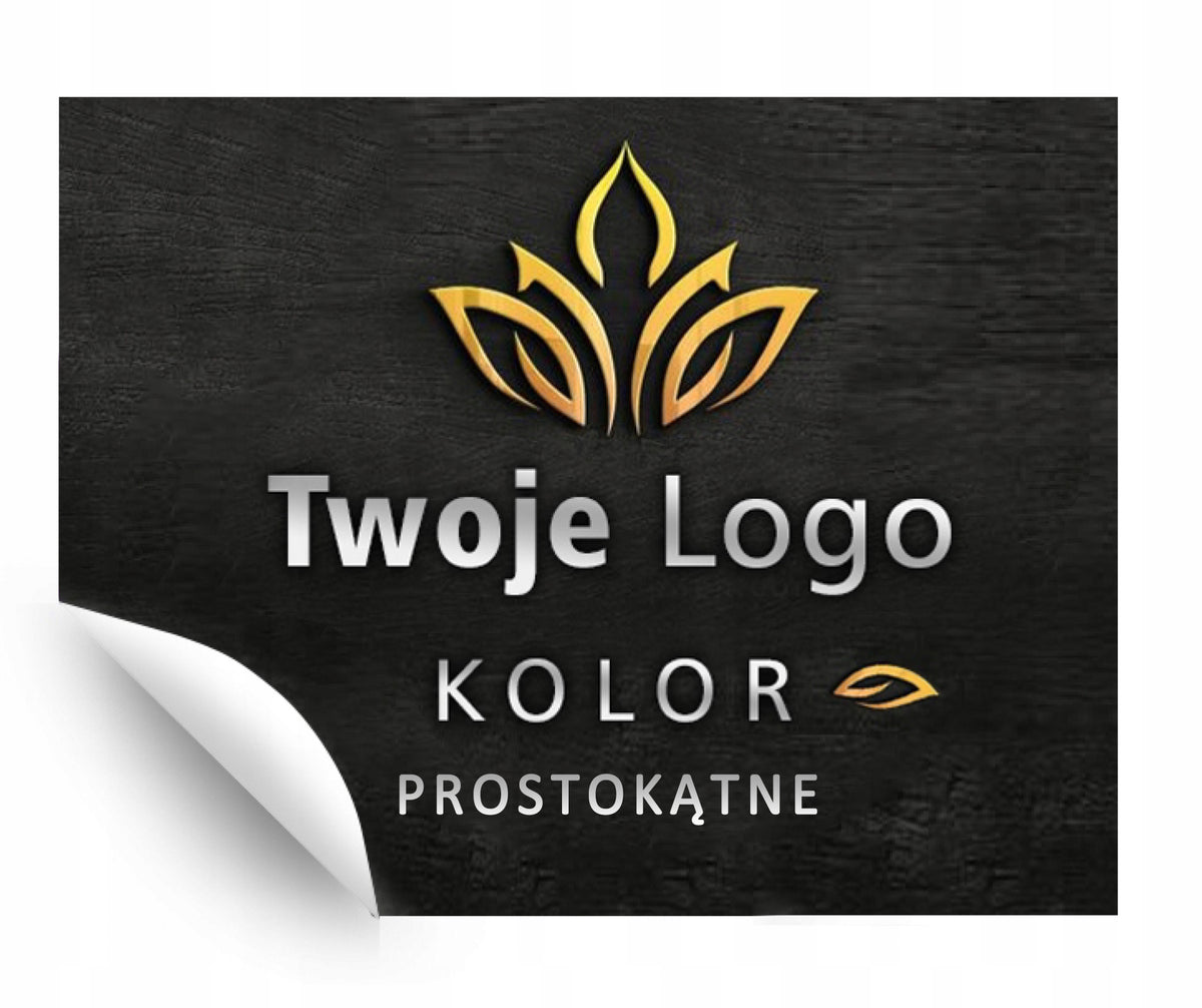 LOGO STICKERS RECTANGULAR LOGO PRINT COLOR RECTANGLE WIZARD