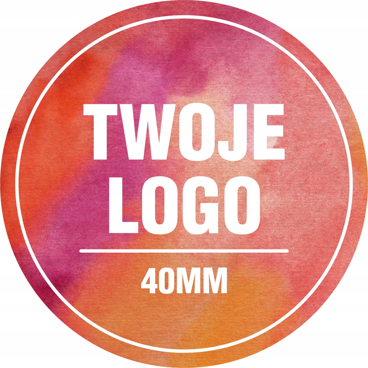 LOGO STICKERS ROUND diameter 40mm 50pcs stickers YOUR LOGO foil flash Packaging status original