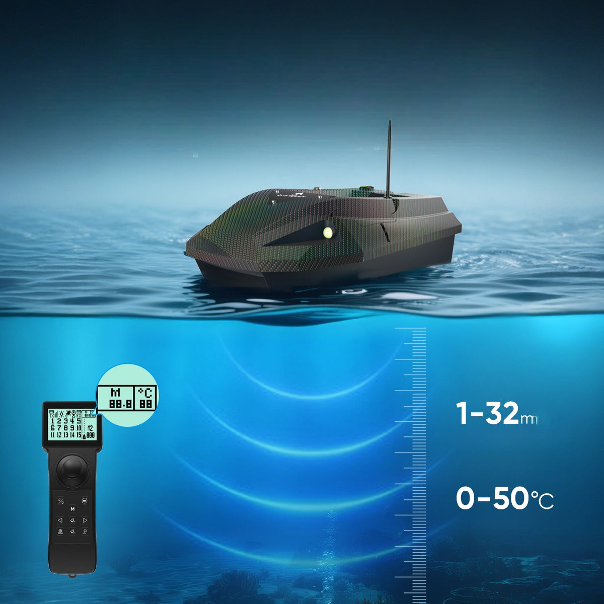 LOKEEVAN D50E GPS Sonar 2x15600mAh 12V 2KG 1.7m/s Manufacturer code EU-DWC-D50E-DW-BK-15600