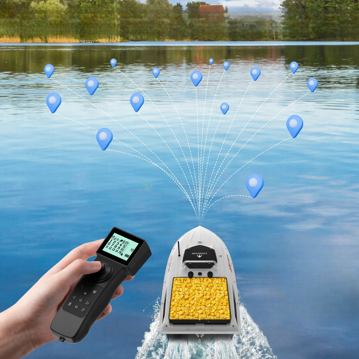 LOKEEVAN D80B GPS 3KG 46800mAh 500m 3.6m/s Fast Power Model D80B