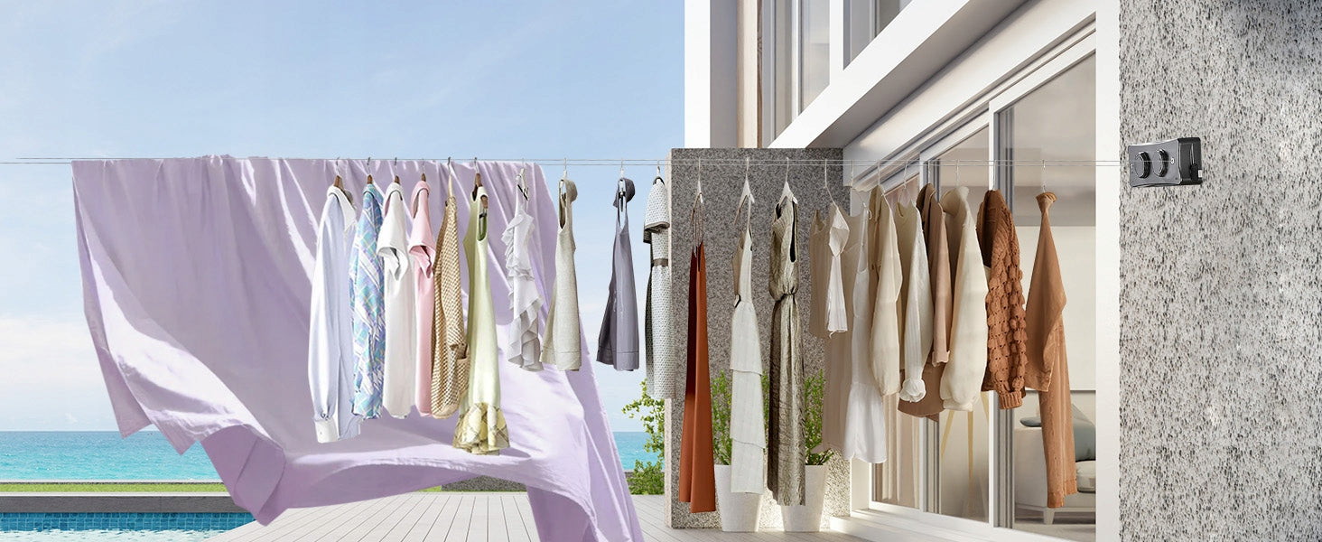 LONG EXTENDABLE LAUNDRY LINE 5,1M DURABLE DRYING STRINGS Customs tariff code 73269098