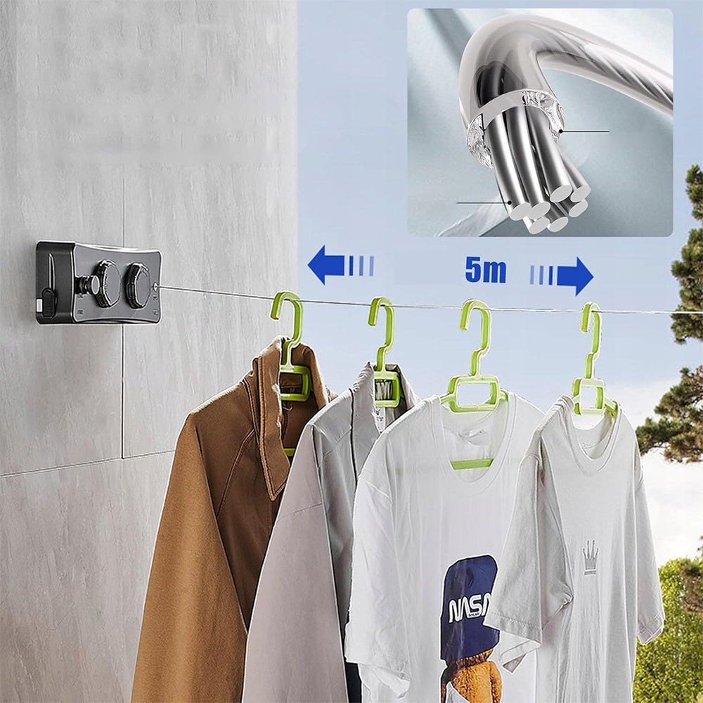 LONG EXTENDABLE LAUNDRY LINE 5,1M DURABLE DRYING STRINGS Kind Portable