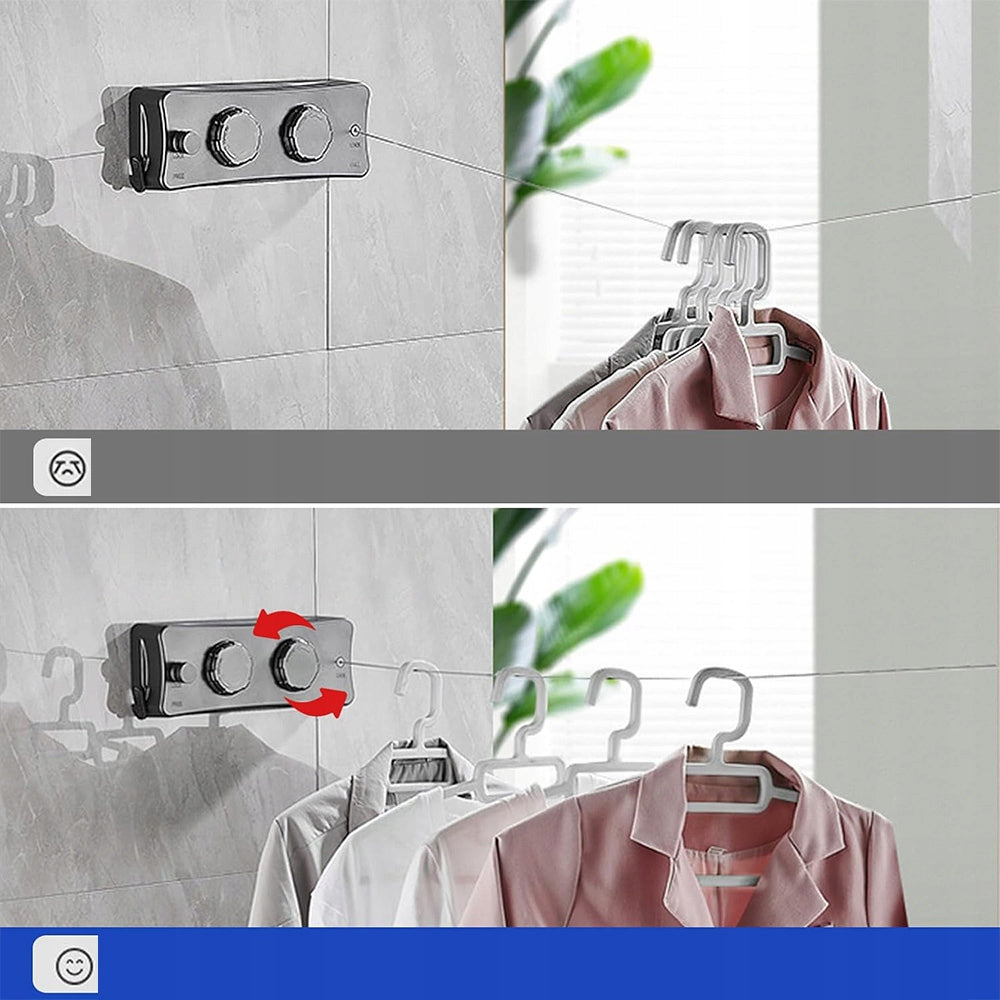 LONG EXTENDABLE LAUNDRY LINE 5,1M DURABLE DRYING STRINGS Unfolded width 510 cm