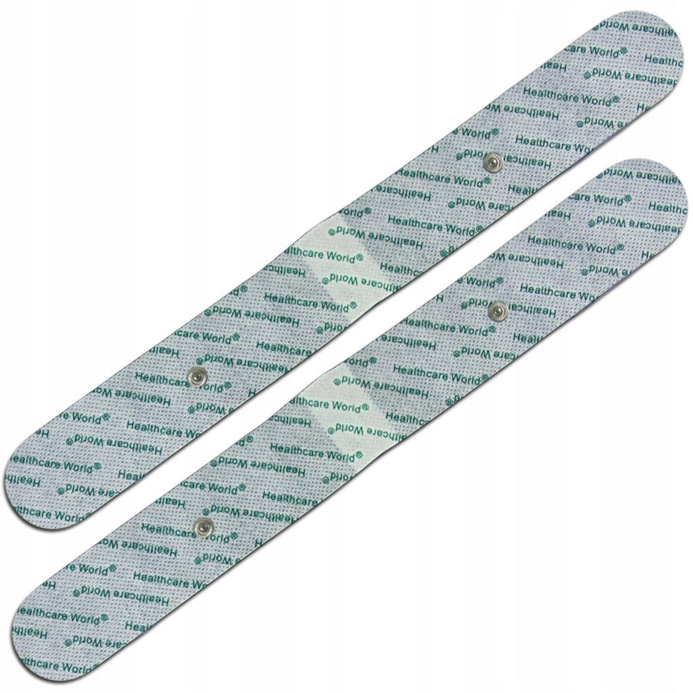 LONG GEL ELECTRODES 33X4CM FOR ELECTROSTIMULATOR BUTTON SNAP 3,5MM 2PCS