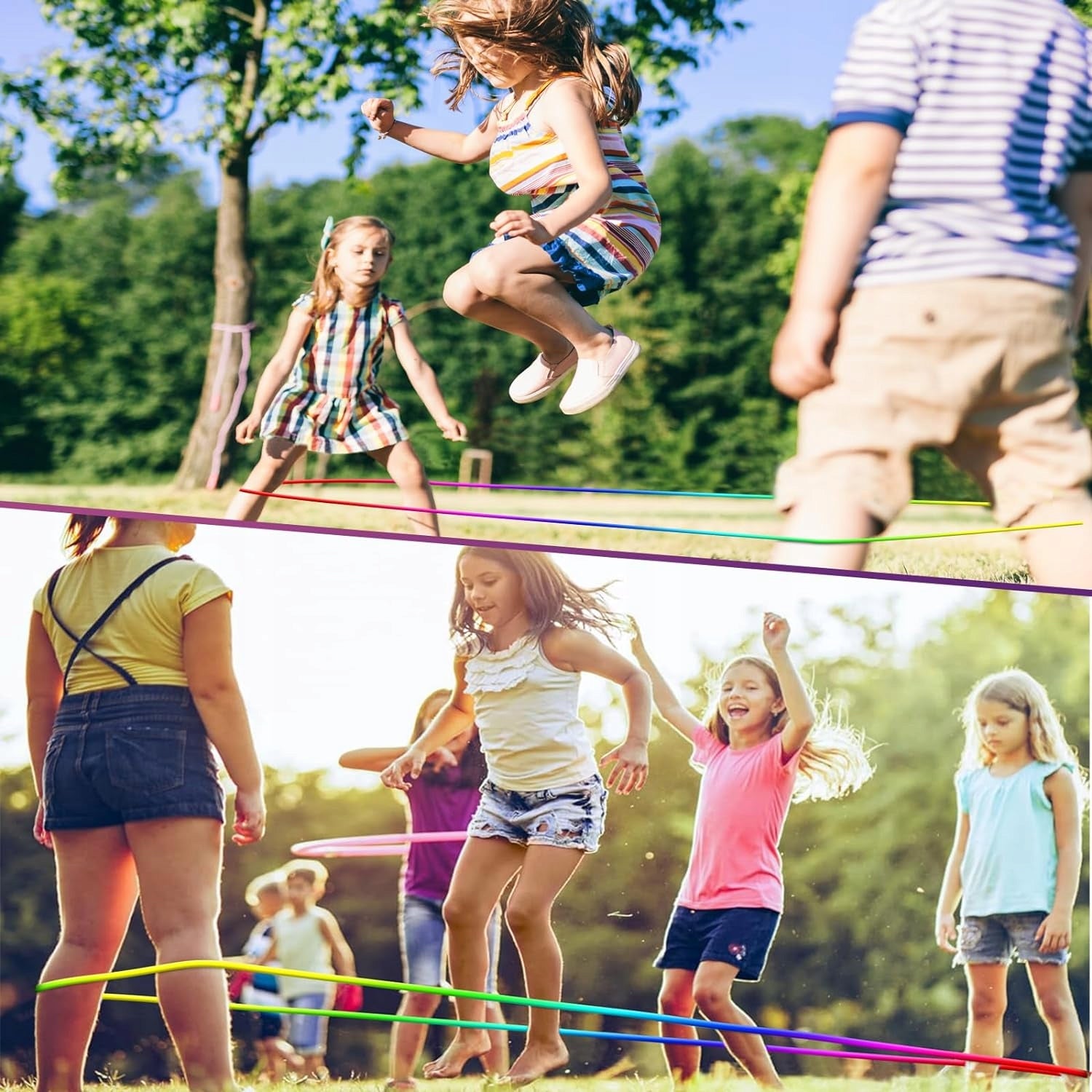 LONG JUMP ROPE FOR SEVERAL CHILDREN 5M RAINBOW OUTDOOR FUN Kind other