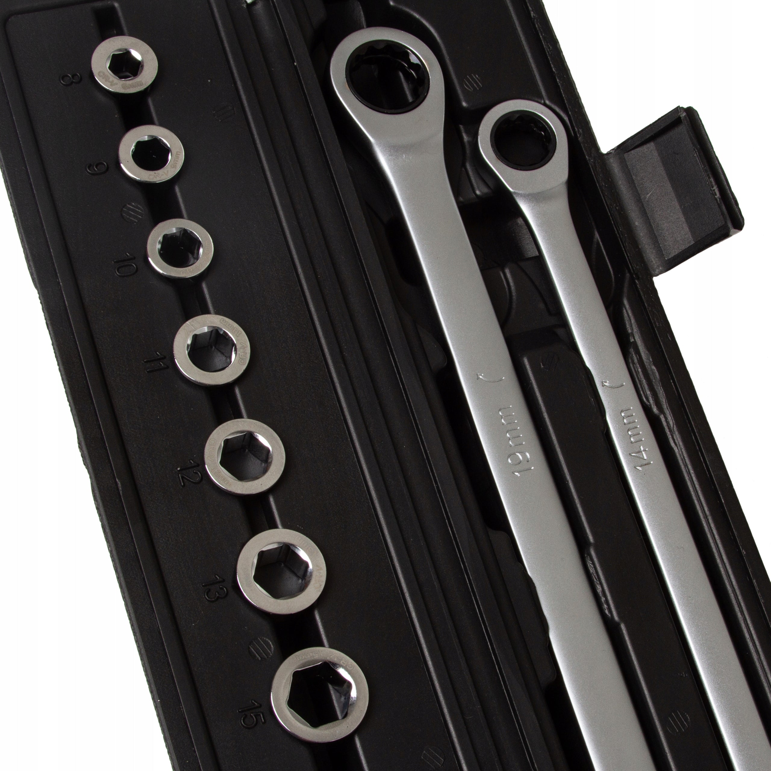 LONG THROUGH EYE WRENCHES WITH RATCHET SOCKET SET 8-24MM Key type combination