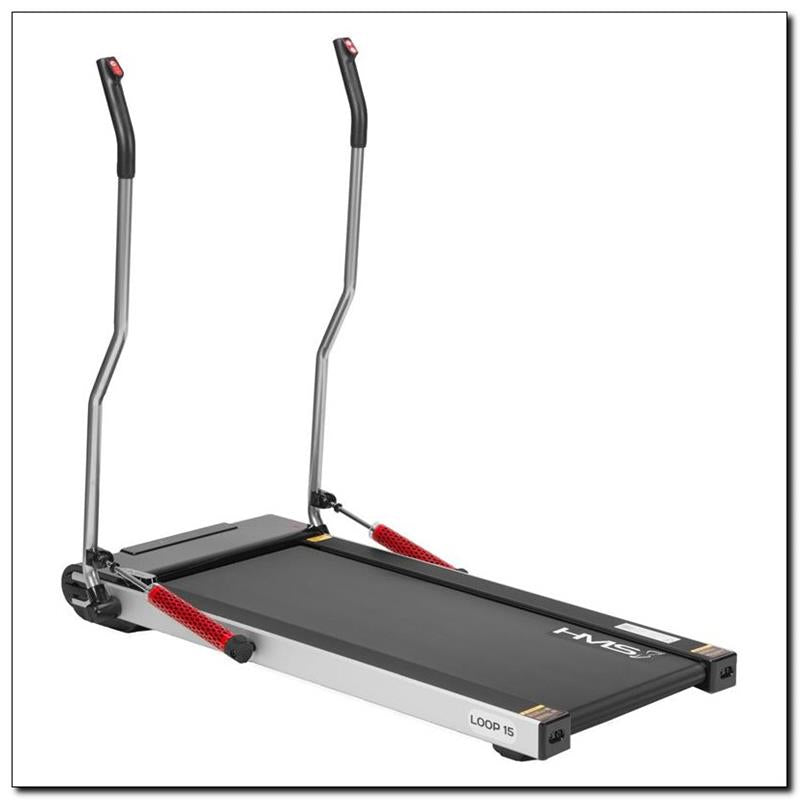 LOOP15 ELECTRIC TREADMILL FOR NORDIC WALKING HMS Additional features transport wheels foldable display