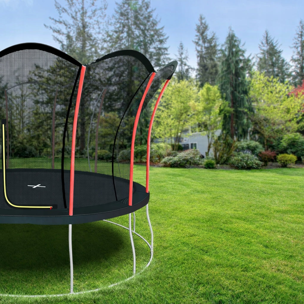 LOTUS 14FT 420cm Garden TRAMPOLINE with Batut Interior Protective Mesh Packaging status original