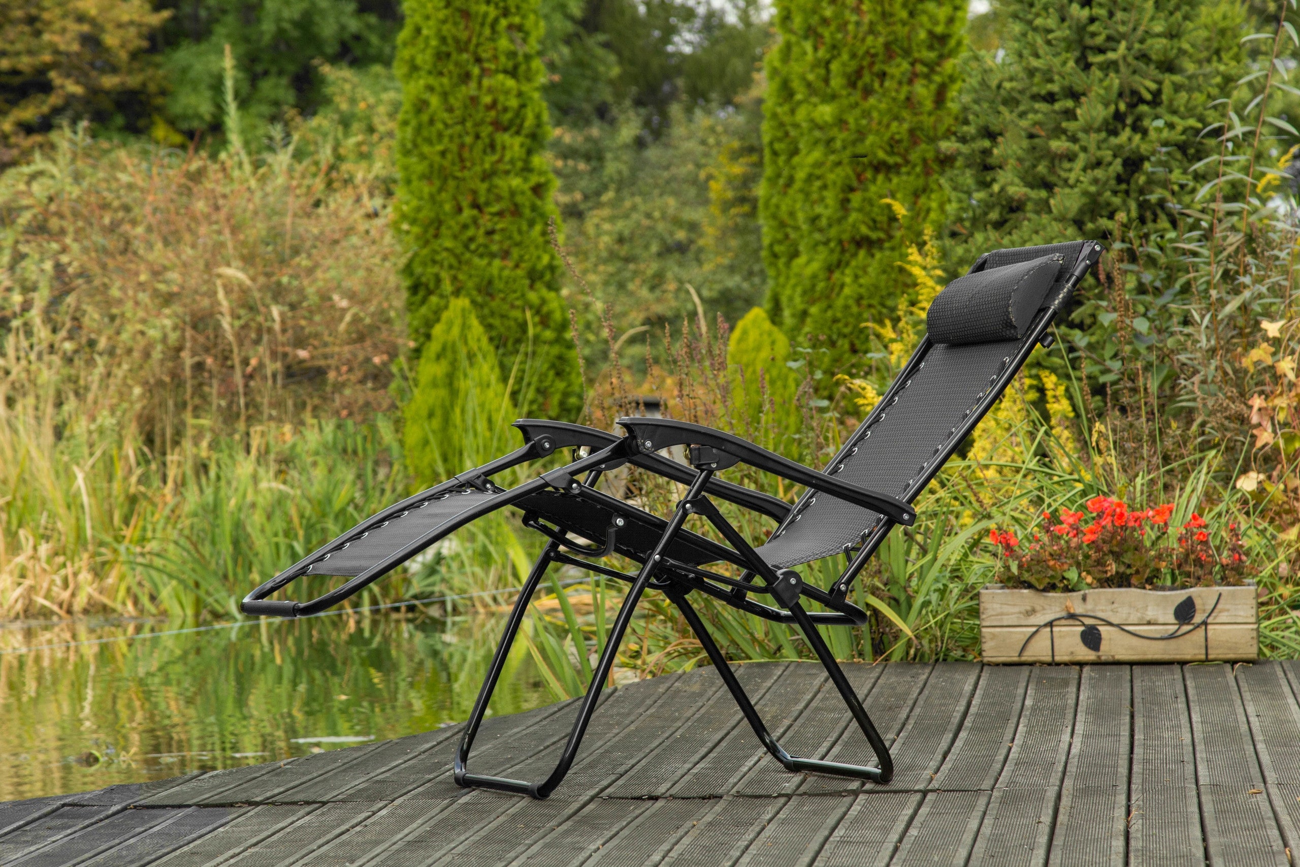LOUNGER GARDEN CHAIR DELUXE FOLDING GRAVITY Frame material wood