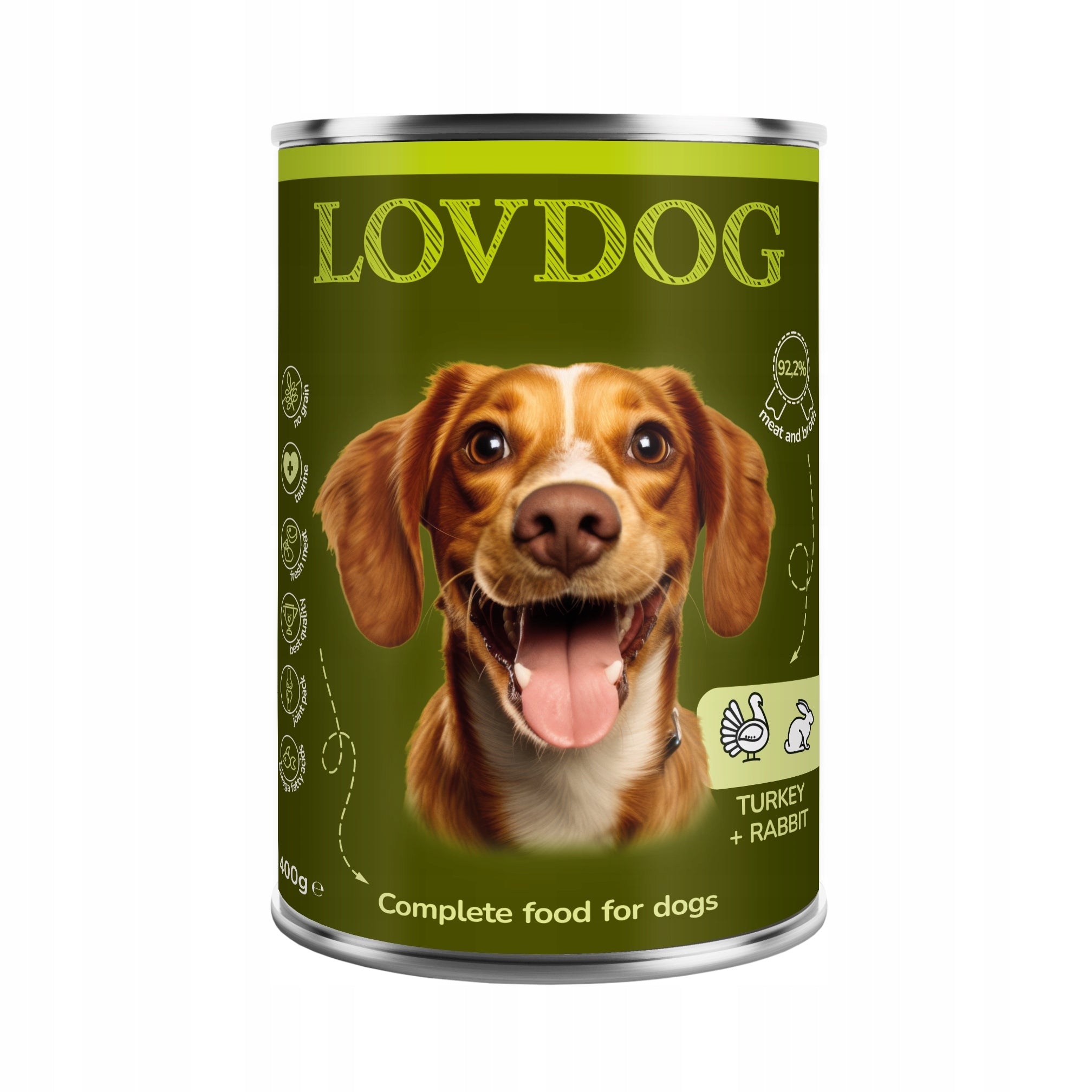 LOVDOG Turkey&Rabbit Grain Free Wet Dog Food - Turkey and Rabbit 400g