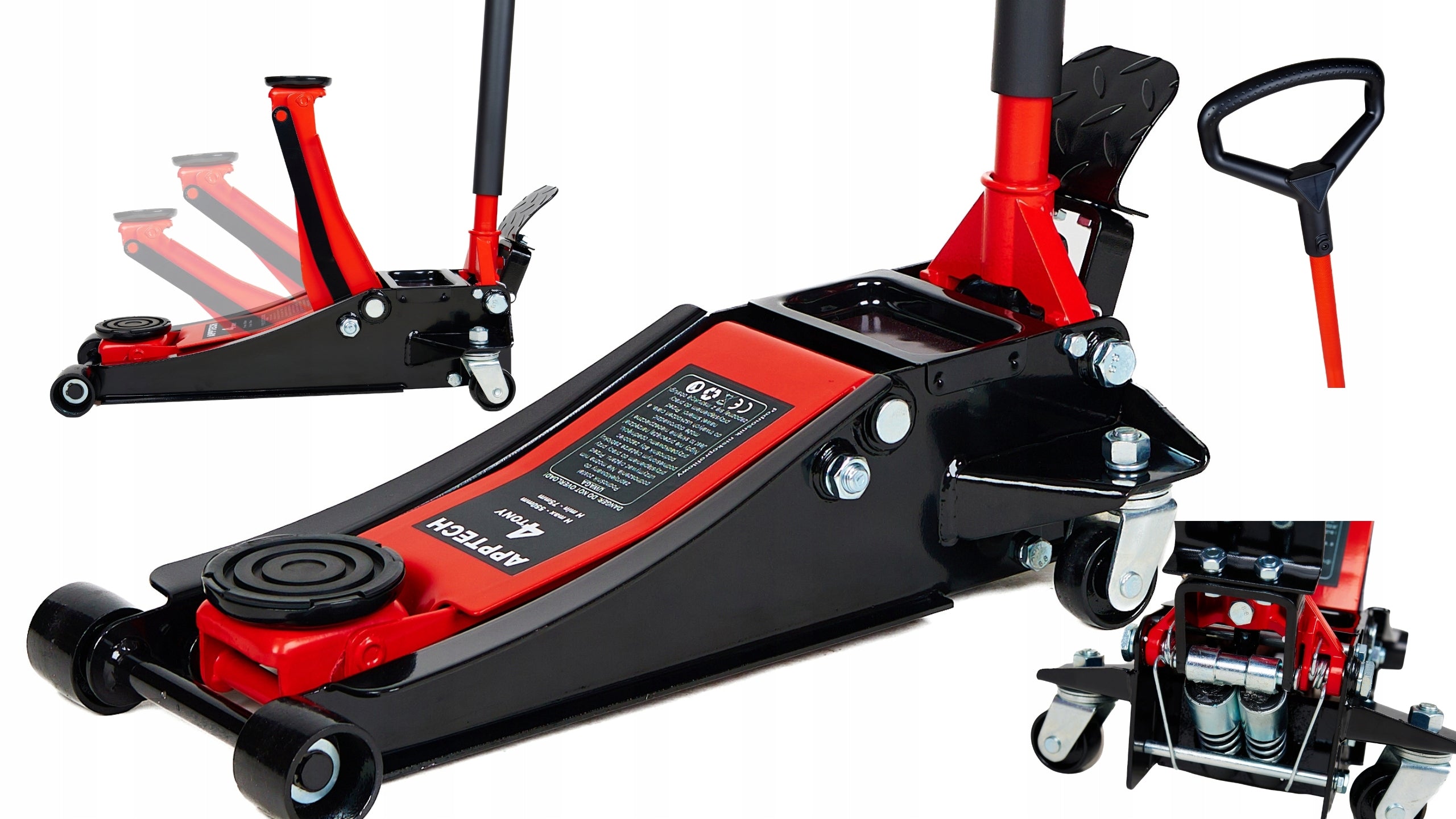 LOW PROFILE LIFT FROG 4T 4TONY 72-550mm 2-PISTON+RUBBER+HANDLE Y+PEDAL