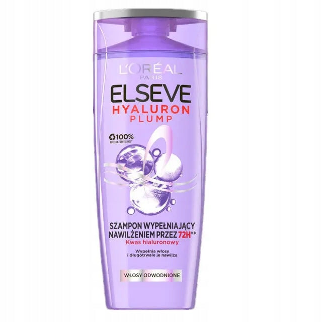 Geschenkset für Damen L'Oréal Paris Elseve Hyaluron Plump Elseve Hyaluron Plump Spülung, 200 ml + Shampoo, 250 ml + Haarserum, 150 ml. 