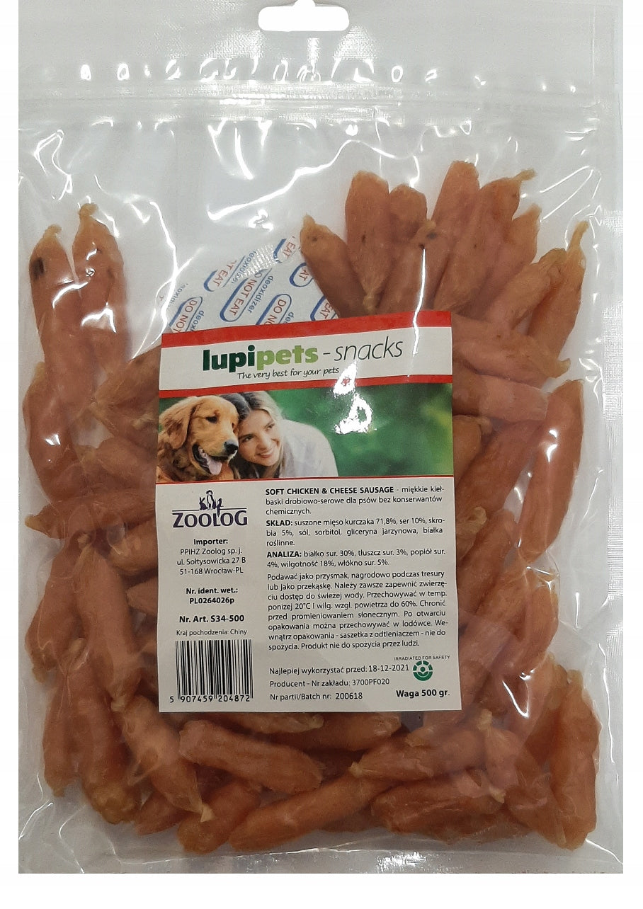 LP SAUSAGES SOFT POULTRY CHEESE 4CM 500G Flavor chicken