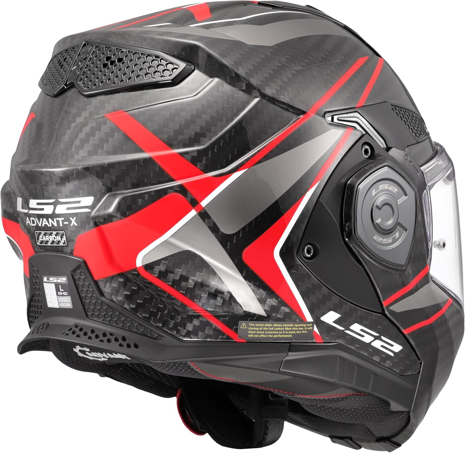 LS2, ADVANT X CARBON FUTURE II Gloss Red Modular Motorcycle Helmet, L VIP Manufacturer no brand