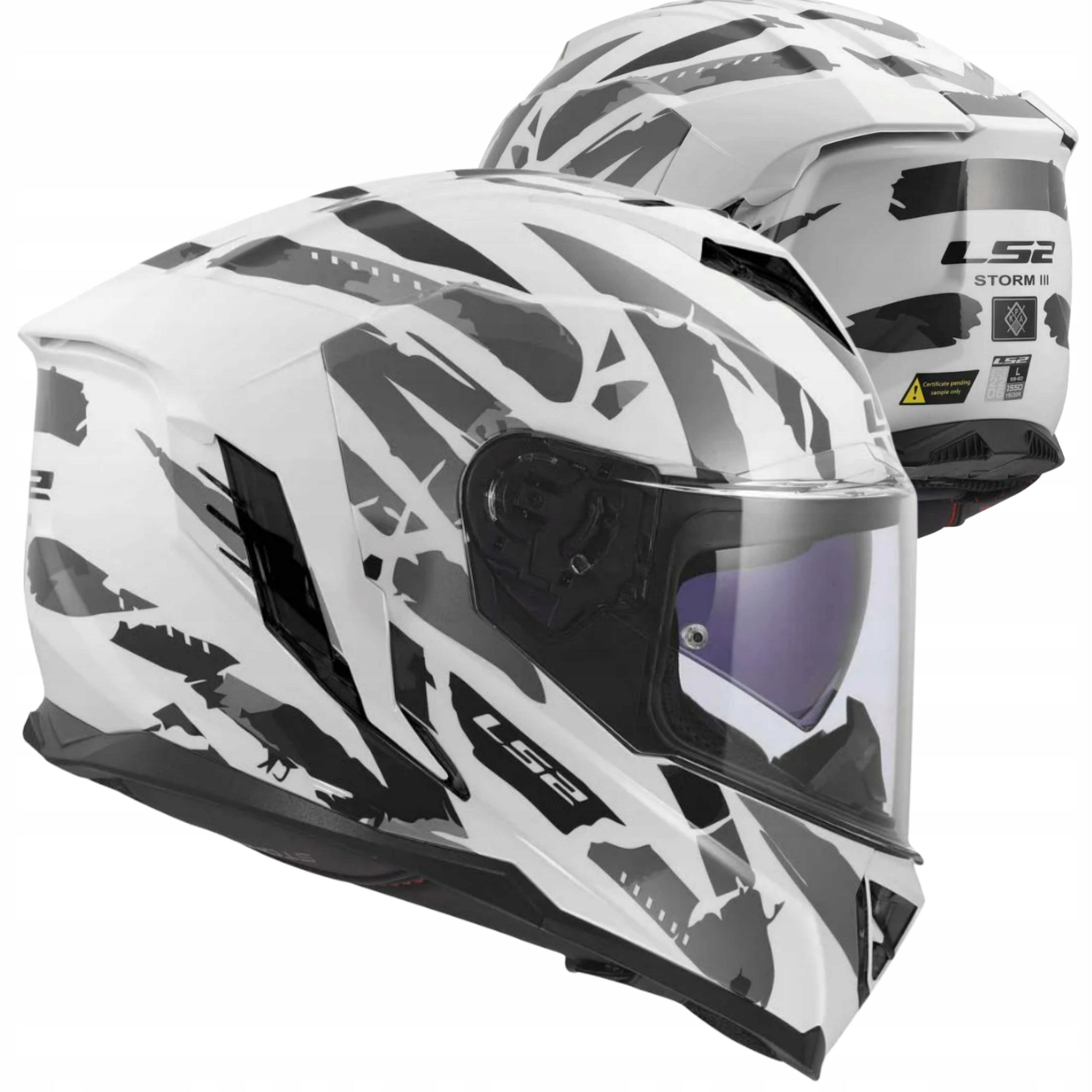 LS2 FF818 STORM II KAOS MOTORCYCLE HELMET Integral + Pinlock + Blend 'L'