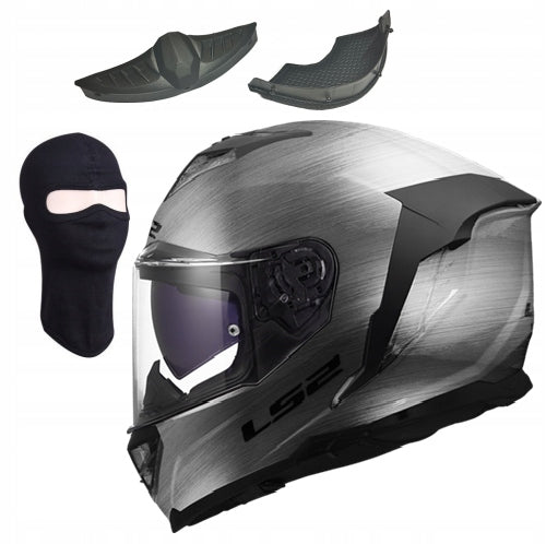 LS2 FF818 STORM III JEANS TITANIUM sport integral helmet with blend L