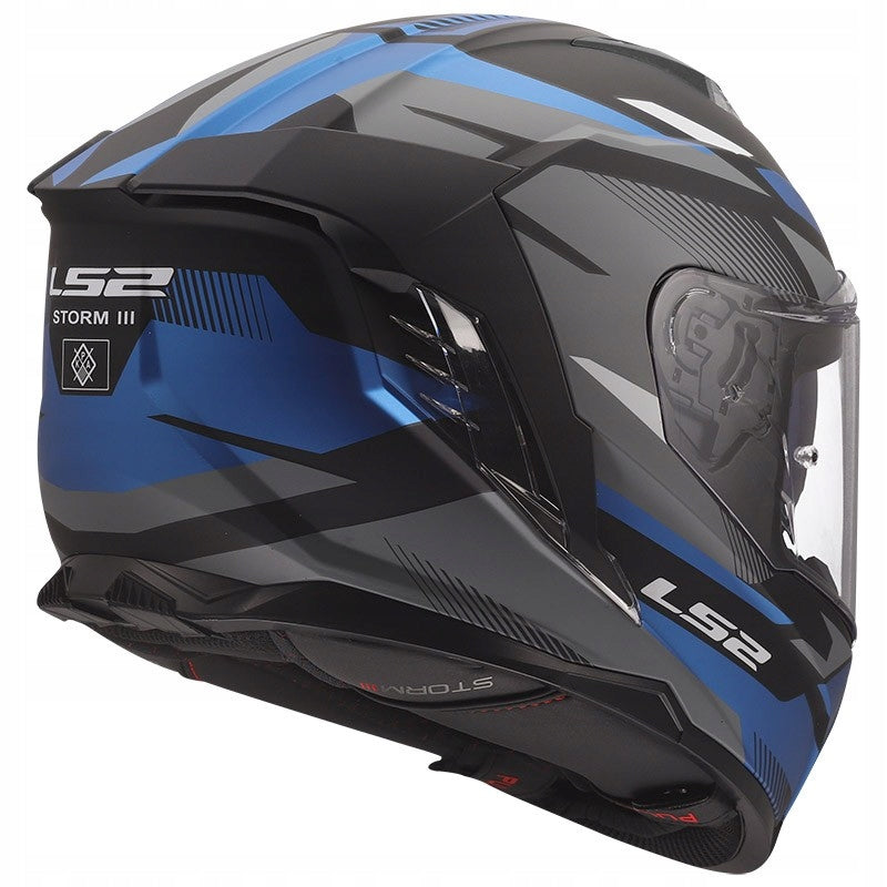 LS2 FF818 STORM III KOMAI BLACK BLUE sport integral helmet with blend L Model KASK LS2 FF818 STORM III KOMAI BLACK BLUE