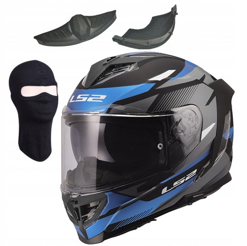 LS2 FF818 STORM III KOMAI BLACK BLUE sport integral helmet with blend L