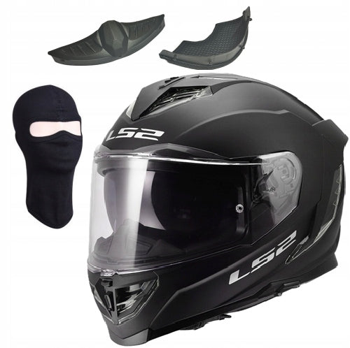 LS2 FF818 STORM III SOLID MATT BLACK sport integral helmet with blend S