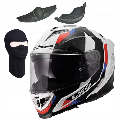 LS2 FF818 STORM III SPORTY WHITE BLUE RED sport integral helmet M