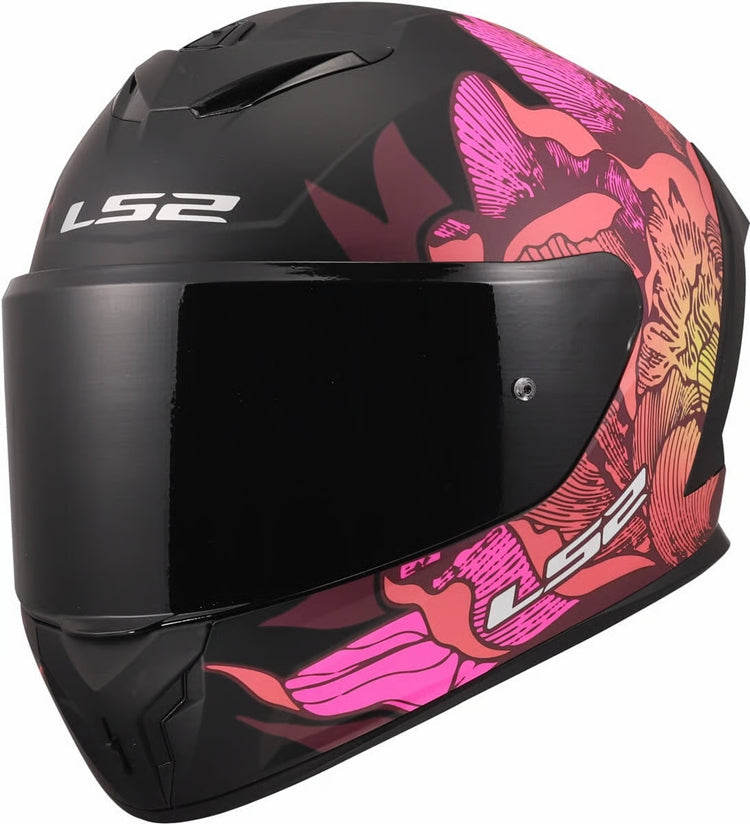 LS2 FF820 RAPID III POPPIES II BLACK PINK motorcycle integral helmet XL Manufacturer's catalog number AK1682004116