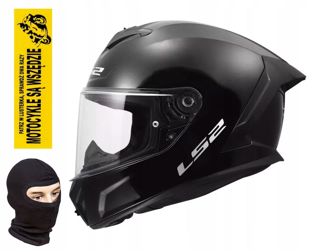 LS2 FF820 RAPID III SOLID GLOSS BLACK M + FREEBIES
