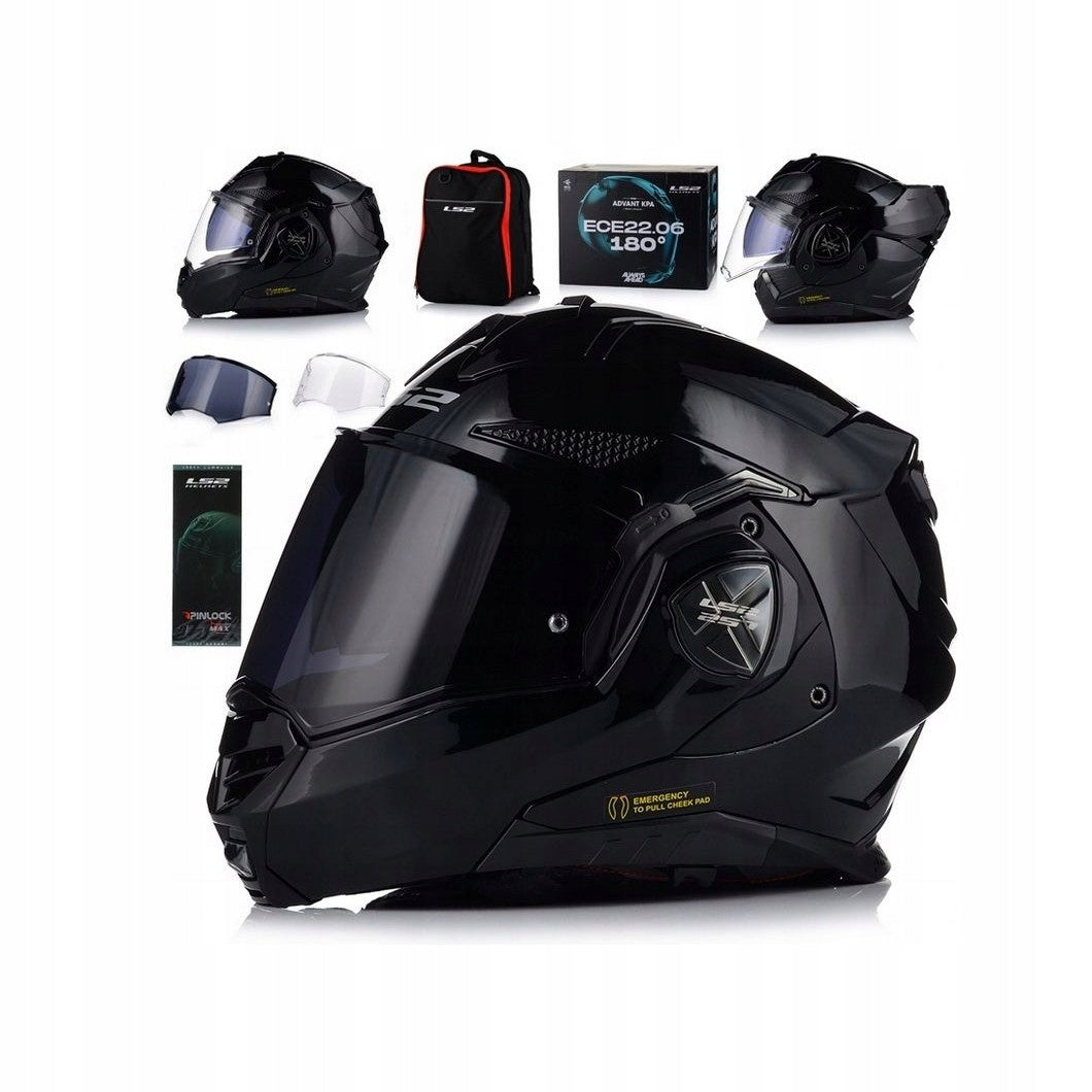 LS2 FF901 ADVANT X modular helmet black XL Size XL