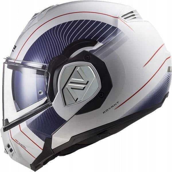 LS2 FF906 ADVANT COOPER Flip-up Helmet WHITE BLUE ECE 22.06 Manufacturer LS2