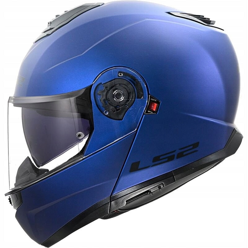 LS2 FF908 STROBE II MATT NAVY BLUE jaw helmet with XS blend (53-54cm)