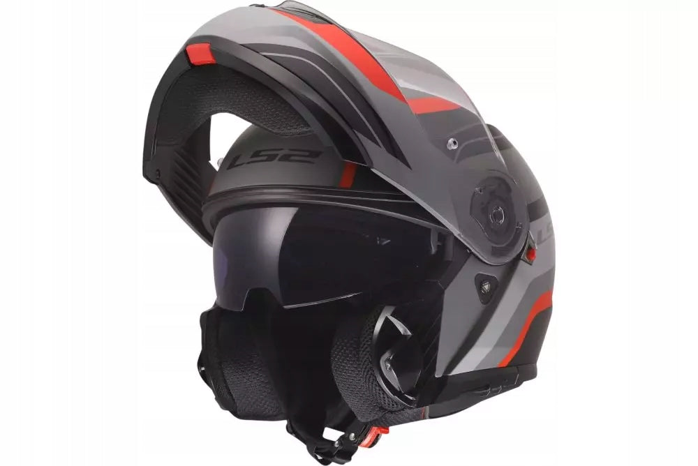LS2 FF908 STROBE II MONZA BLACK GREY RED MOTORCYCLE HELMET 3XL Size XXXL