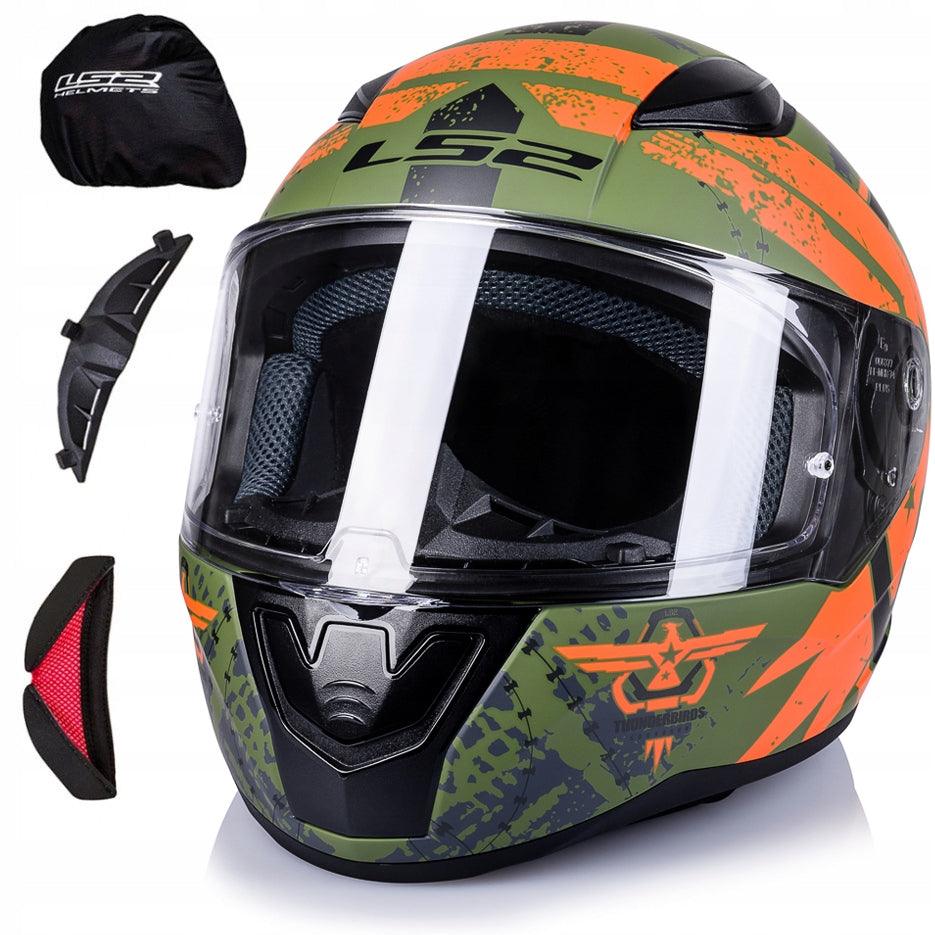 LS2 INTEGRAL MOTORCYCLE HELMET FF353 ECE 22.06 RAPID II THUNDER BIRDS M