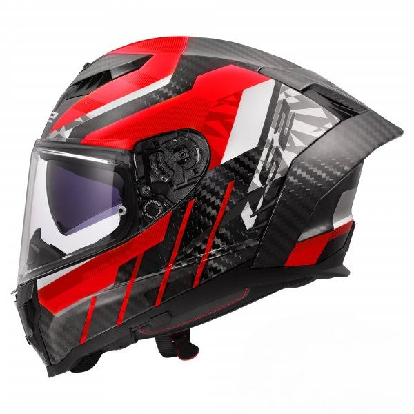 LS2 INTEGRAL MOTORCYCLE HELMET WITH BLEND FF807 DRAGON TRAX RED XXL Size XXL