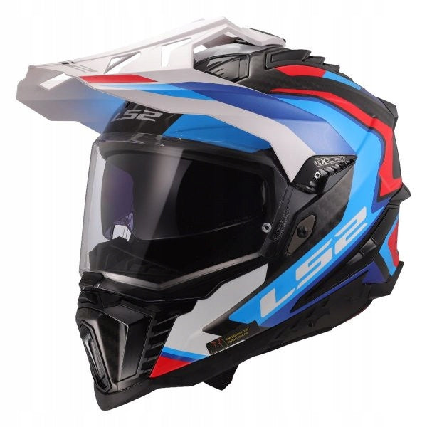 LS2 MOTORCYCLE HELMET CROSS ENDURO MX701 EXPLORER C FRONTIER II WHITE BLU XL