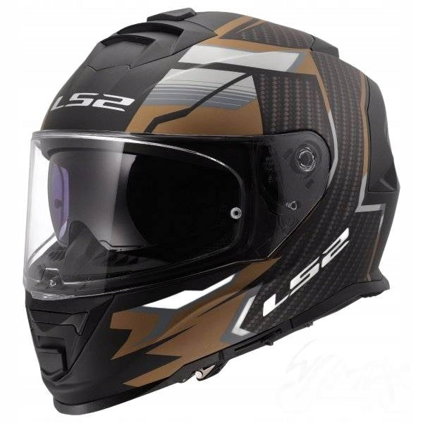 LS2 MOTORCYCLE HELMET INTEGRAL BLEND FF800 STORM II TRACKER M.BLK GOLD L