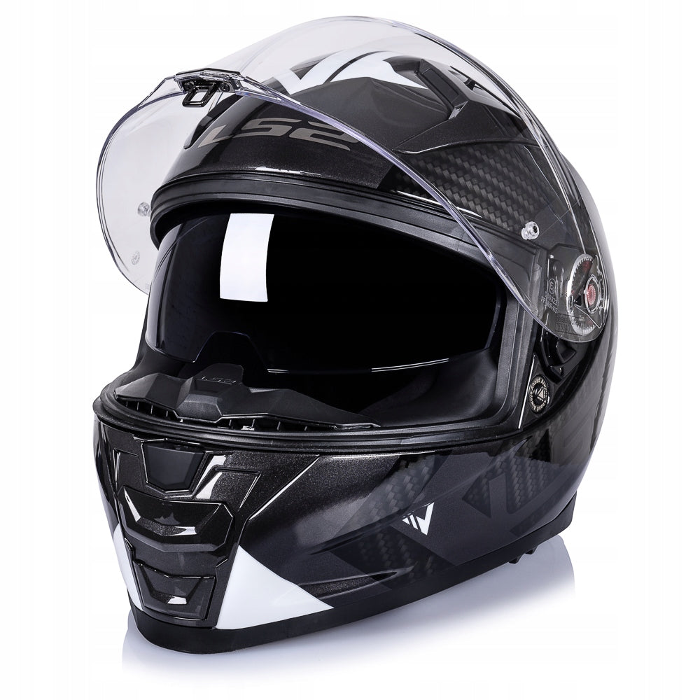 LS2 MOTORCYCLE HELMET INTEGRAL BLENDA FF811 VECTOR II SPLITTER BLK WHITE L Packaging status original