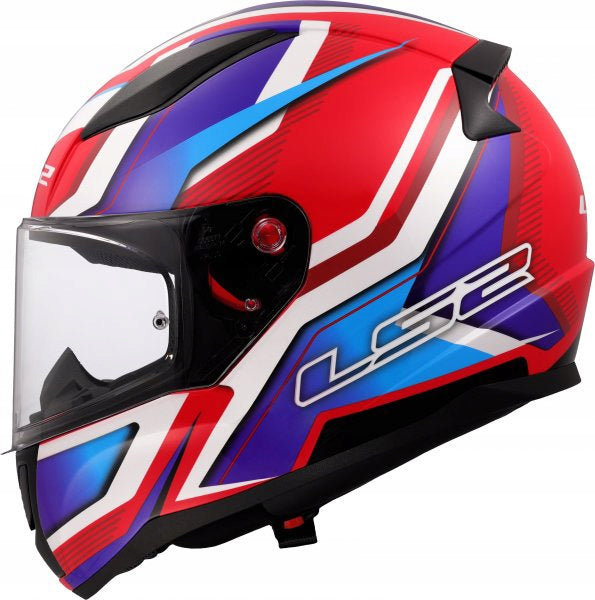 LS2 MOTORCYCLE HELMET INTEGRAL FF353 RAPID II FILTZ MAT WHITE BLUE RED M