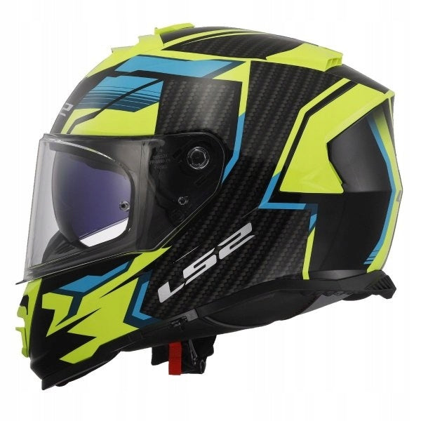 LS2 MOTORCYCLE HELMET INTEGRAL FF800 STORM II TRACKER BLK YEL PINLOCK L Packaging status original