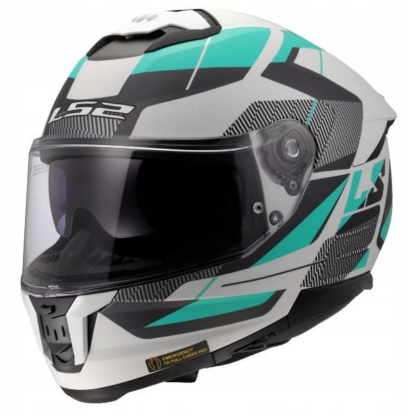LS2 MOTORCYCLE HELMET INTEGRAL FF808 STREAM II ROAD MATT CYAN GREY 3XL Packaging status original