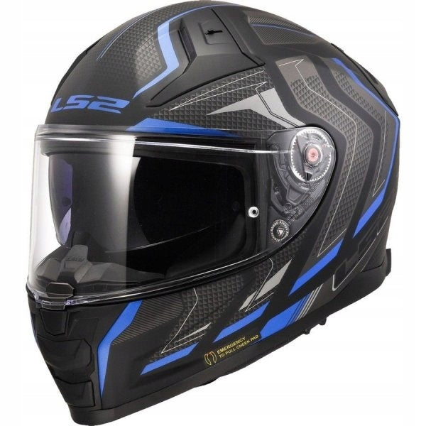 LS2 MOTORCYCLE HELMET INTEGRAL FF811 VECTOR II ALIZER MAT BLACK BLUE XL Manufacturer LS2
