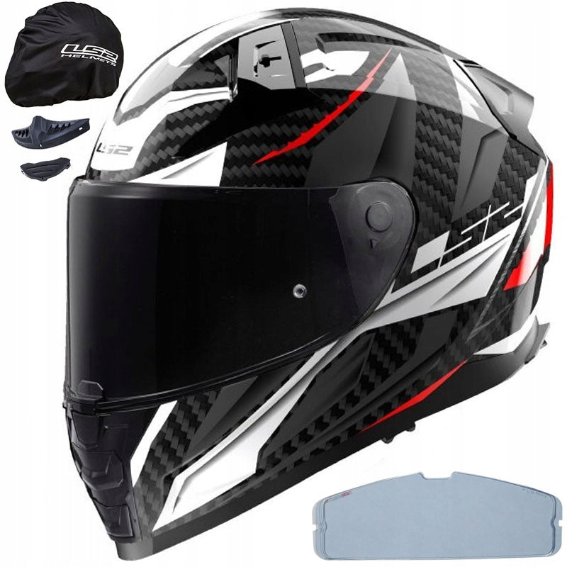 LS2 MOTORCYCLE HELMET INTEGRAL FF811 VECTOR II C SAVAGE WHITE RED XL