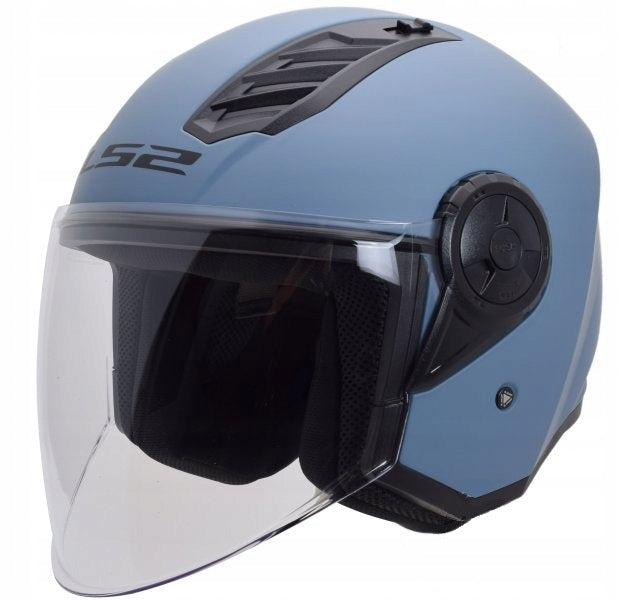 LS2 MOTORCYCLE HELMET OPEN OF616 AIRFLOW II SOLID MATT MISTY BLUE S