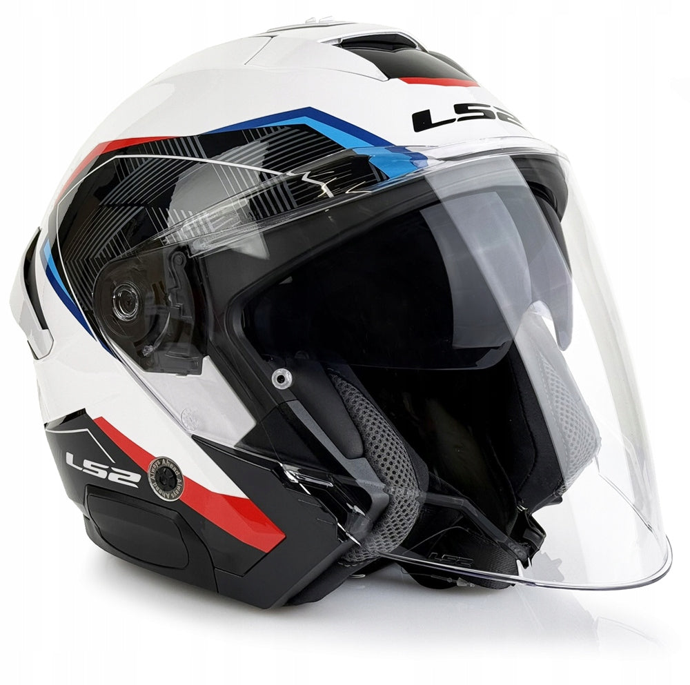 LS2 MOTORCYCLE HELMET OPEN OF618 VERSO II AIR WHITE BLUE RED S Manufacturer LS2