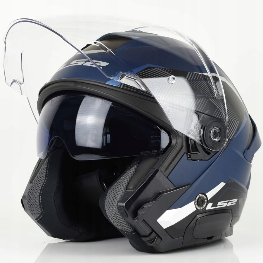 LS2 MOTORCYCLE HELMET OPEN OF618 VERSO II SOLID AIR NAVY BLUE MAT S