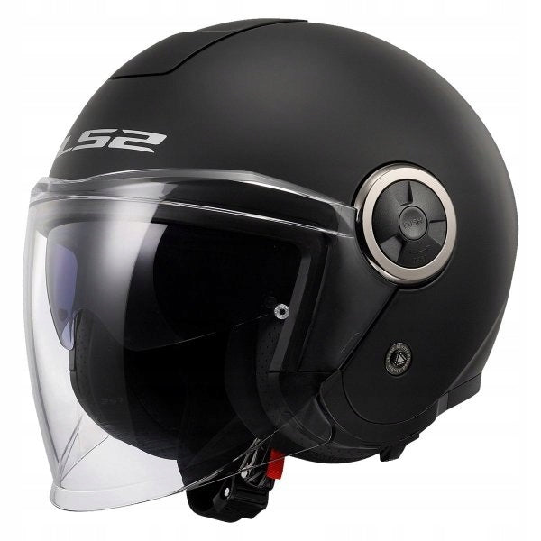 LS2 MOTORCYCLE HELMET OPEN WITH GLASS AND BLEND OF620 CLASSY MATT BLACK XXXL