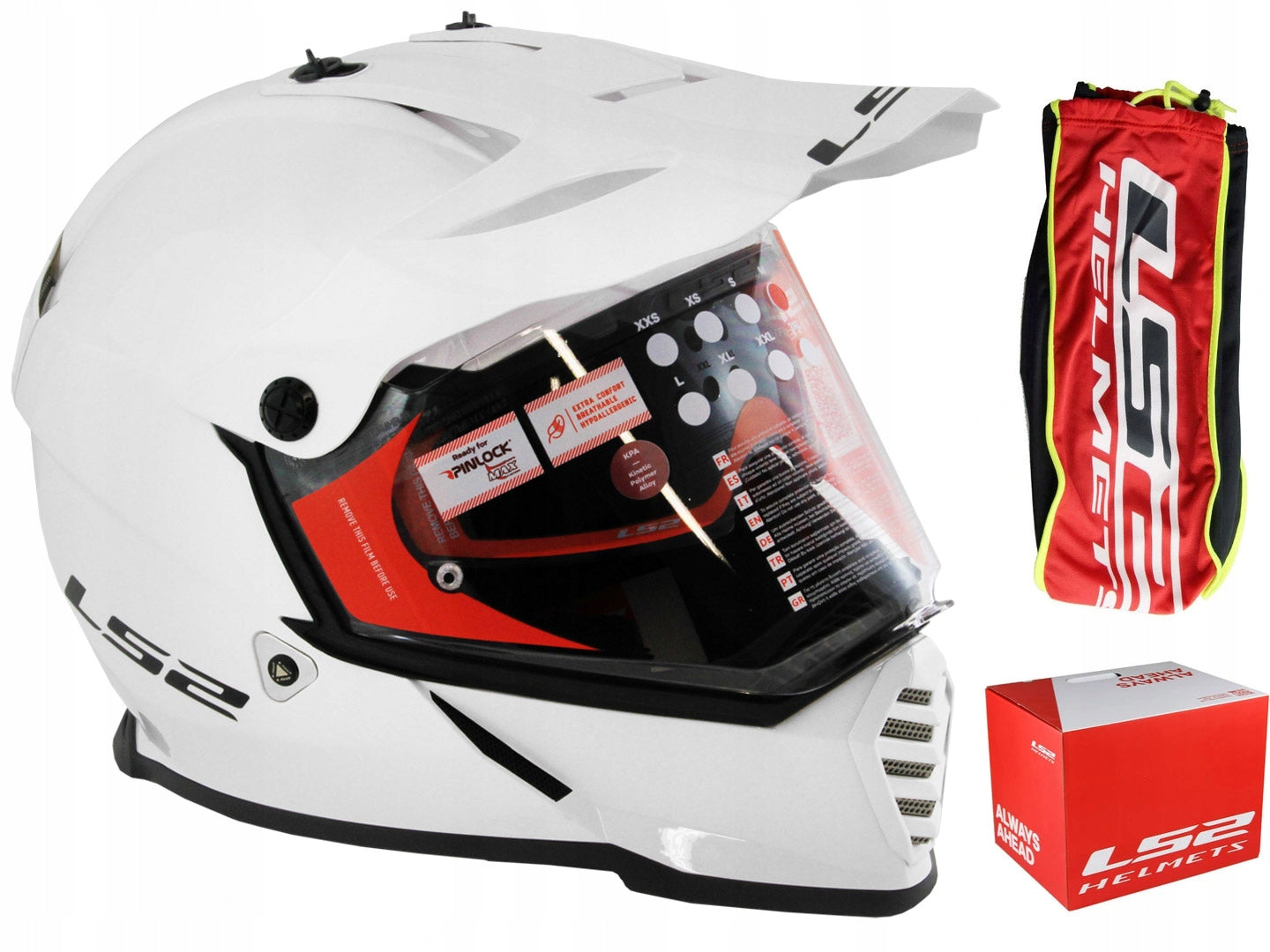 LS2 MX436 PIONEER WHITE CROSS ENDURO XL HELMET